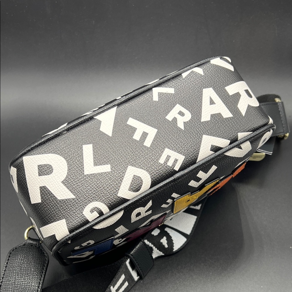 Karl Lagerfeld Black Crossbody Bag  Camera Bag with Multicolor Letters NEW - Picture 8 of 13